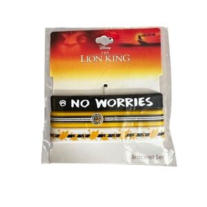 Disney THE LION KING Set of 3 Silicone Bracelets Simba Timon Pumbaa Yellow Black